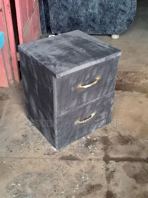 Luxury Charcoal Grey Velvet Bedside Drawer