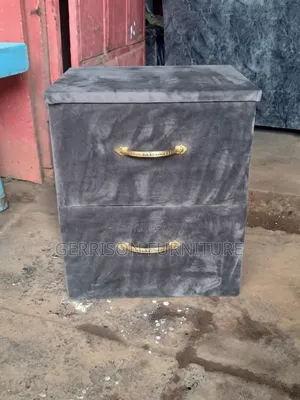 Luxury Charcoal Grey Velvet Bedside Drawer