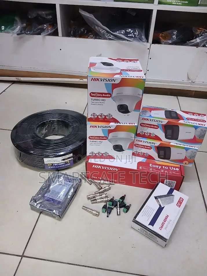 Hikvision 4 Channel CCTV Package – 2 Dome 2 Bullet 2-Way Audio