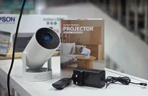 HY300 Pro Max Battery-Operated Mini Android Projector – 180° Rotating