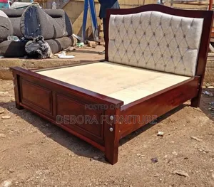 Premium Solid Wooden Bed Frame With Tufted Upholstered Headboard