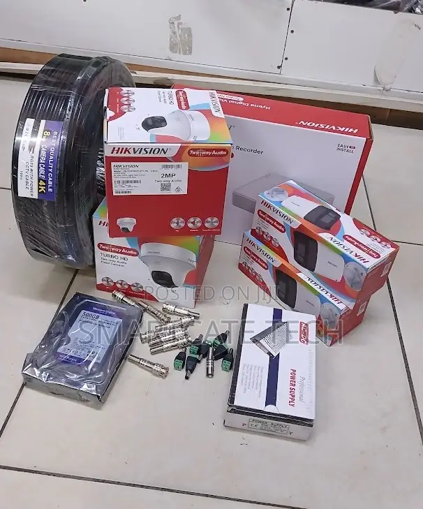 Hikvision CCTV 4 Camera System – 2 Dome + 2 Bullet With Two-Way Talk