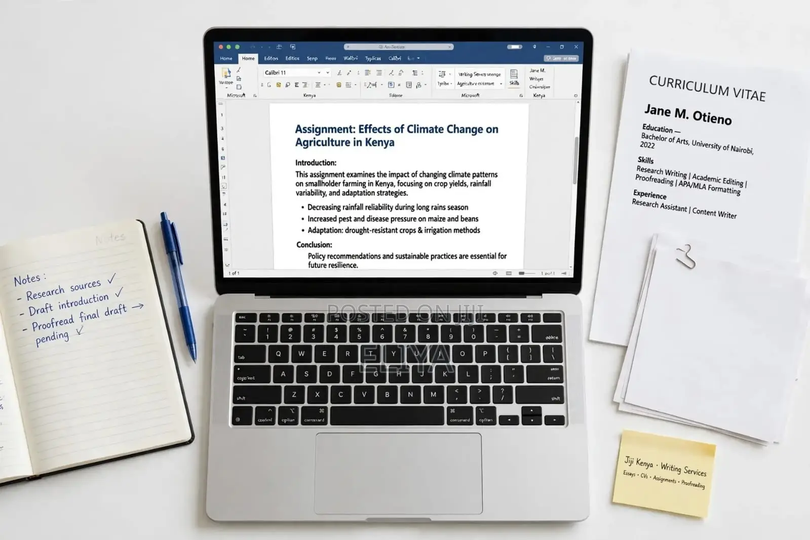 Professional Typing, CV Writing Assignment
