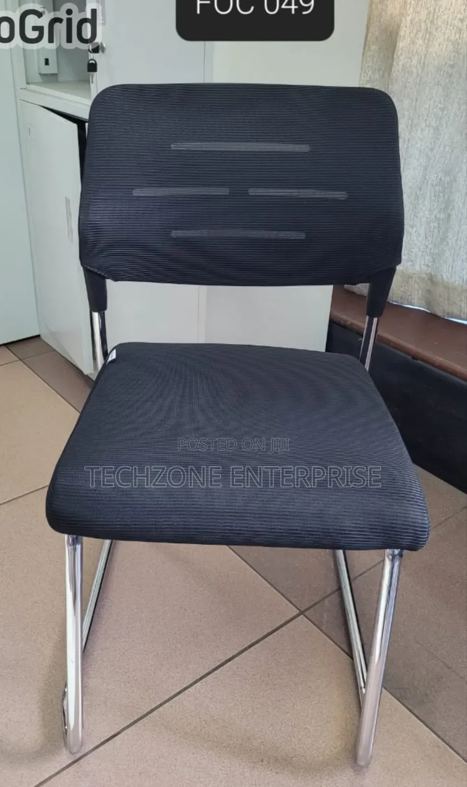 Executive Leather Office Waiting Chair, Black 