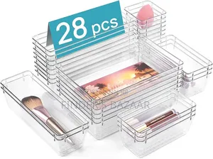 28pc Set Acrylic Drawer Organizer Bins.