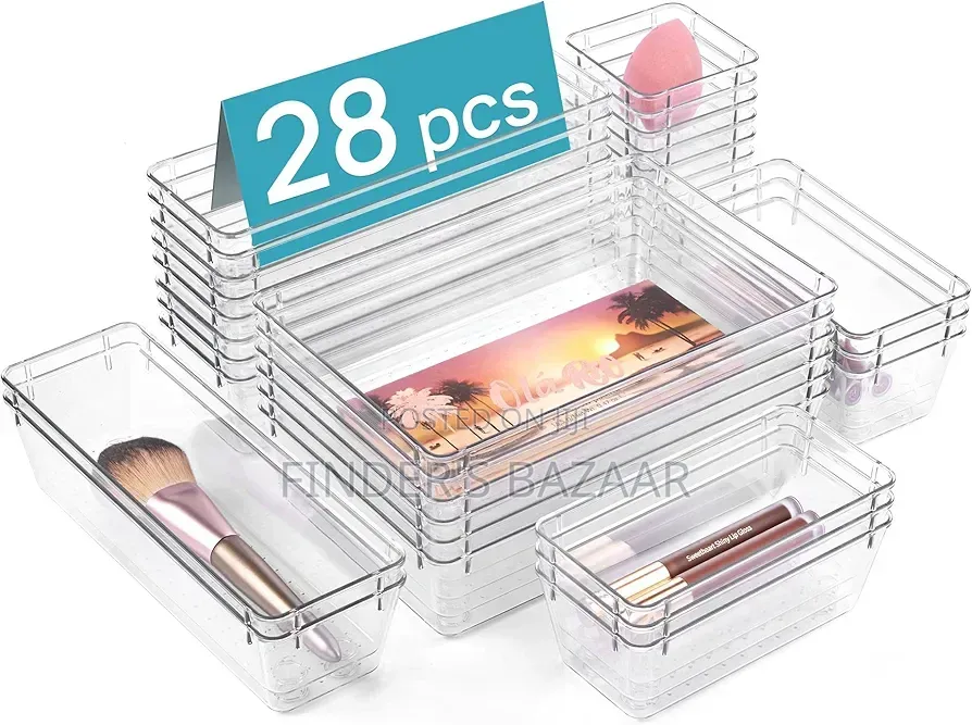 28pc Set Acrylic Drawer Organizer Bins.