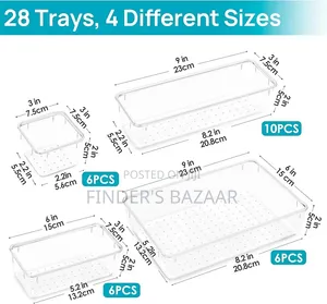 28pc Set Acrylic Drawer Organizer Bins.