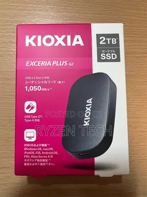 Kioxia Exceria Plus G2 Portable External SSD 2tb Upto 1050mb/S -USB-C
