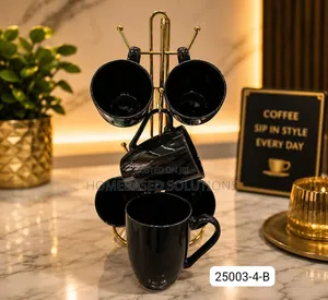 Black Ceramic Cups -6pcs