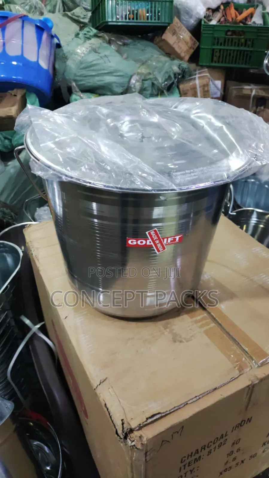 20 Litres Stainless Steel Bucket With Lid.