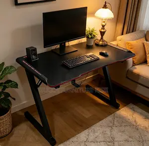 LED Lightened 140CM Black Gaming Desk
