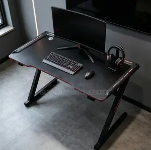 LED Lightened 140CM Black Gaming Desk