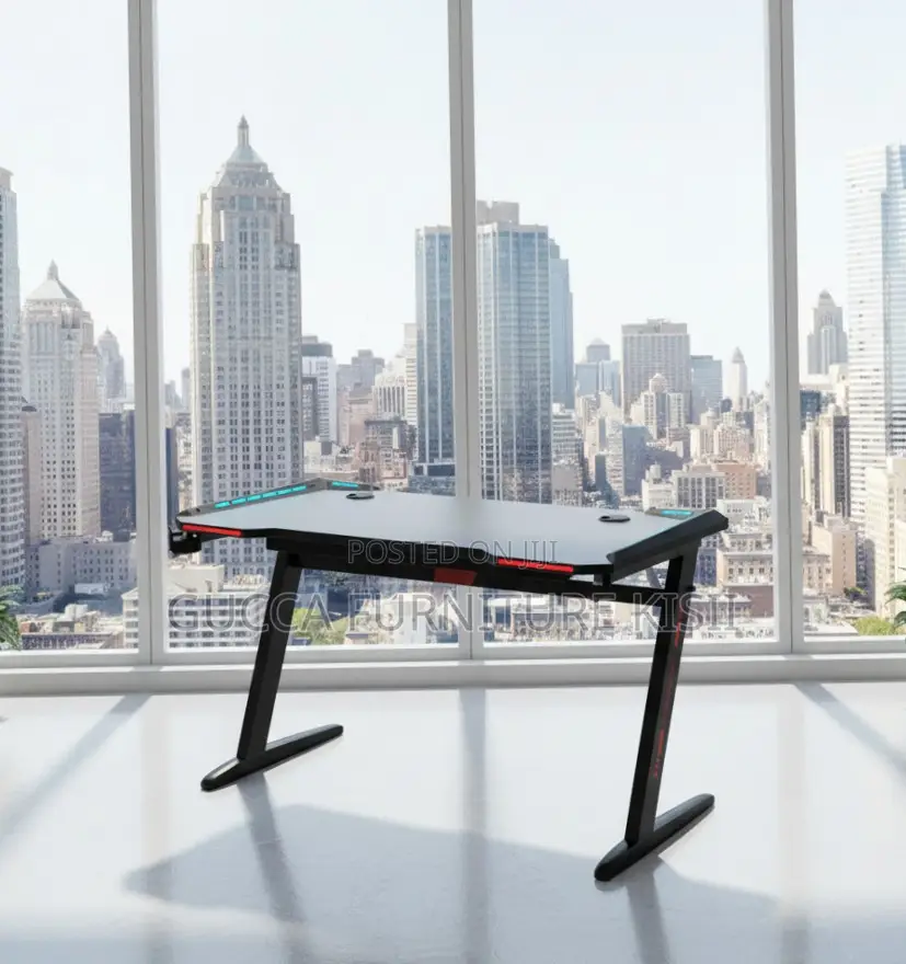 LED Lightened 140CM Black Gaming Desk