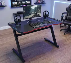 LED Lightened 140CM Black Gaming Desk