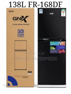 138L GNIX Double Door Refrigerator FR-168DF – Stylish Practical