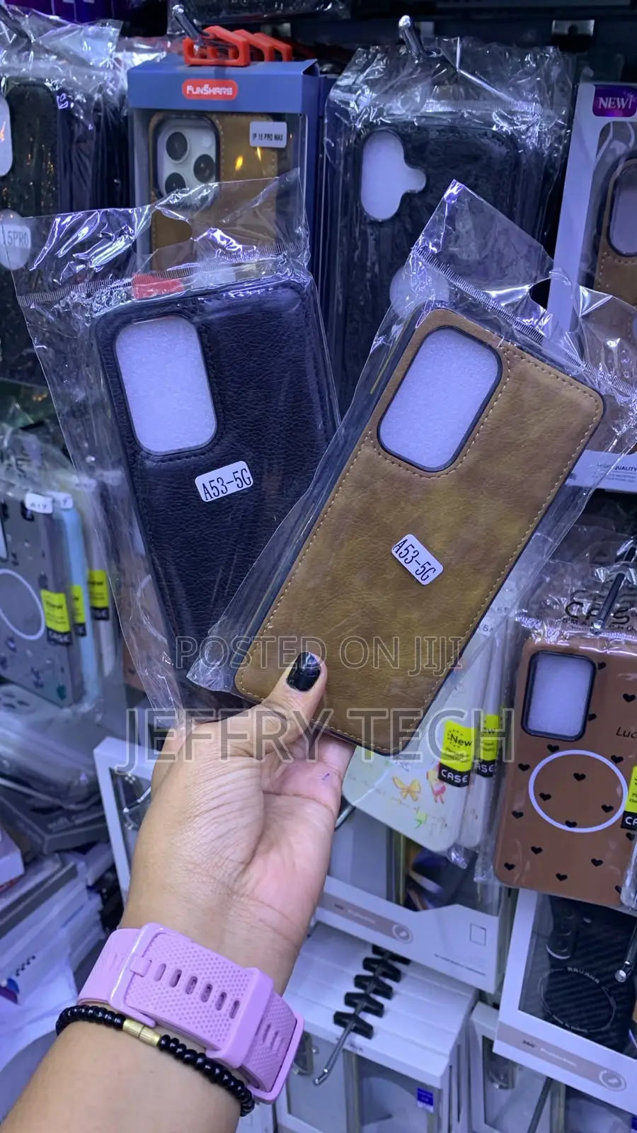 Faux-Leather Textured Protective Phone Cases for Samsung Galaxy A54