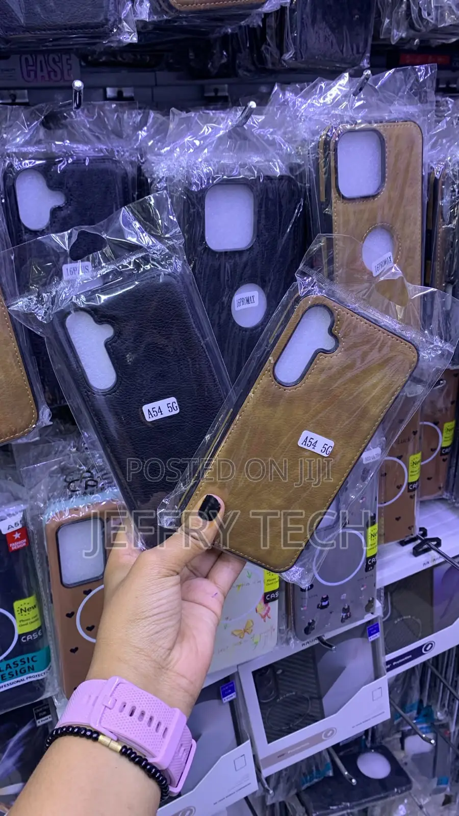 Faux-Leather Textured Protective Phone Cases for Samsung Galaxy A54