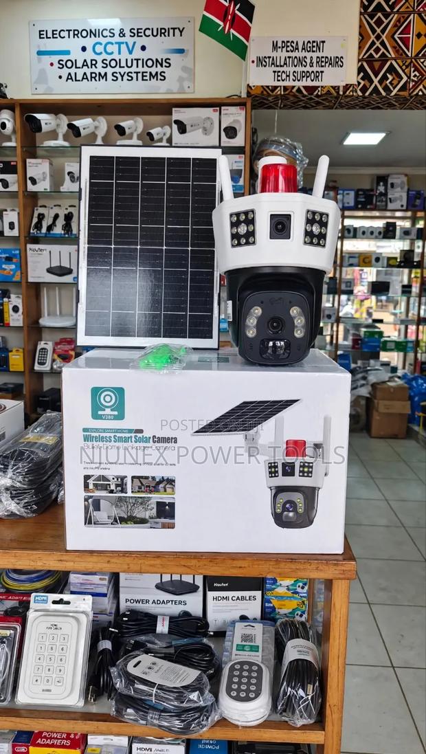 V380 Wireless Smart Dual-Lens PTZ Solar Security Camera System - thumbnail 2