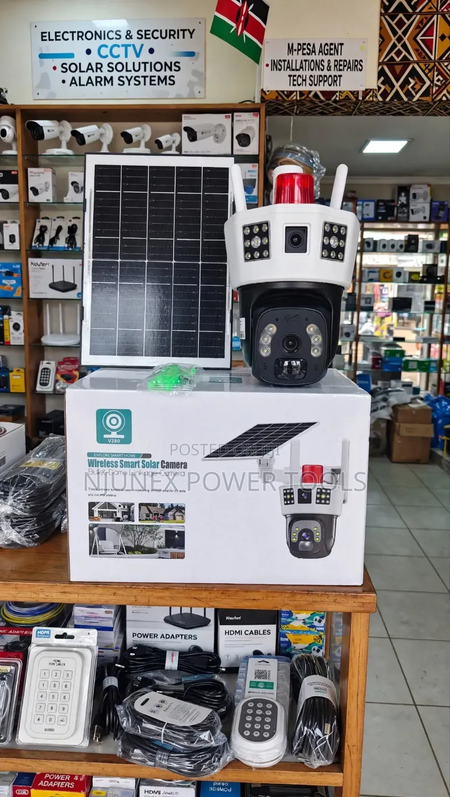 V380 Wireless Smart Dual-Lens PTZ Solar Security Camera System