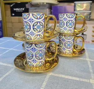 12pcs Golden Cup and Saucer