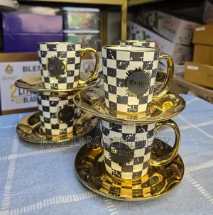 12pcs Golden Cup and Saucer