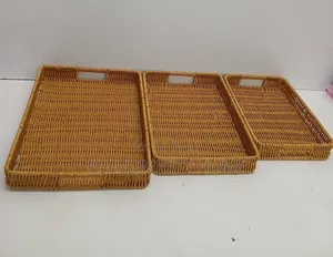 3 in 1 Handmade Rattan Decor Trays