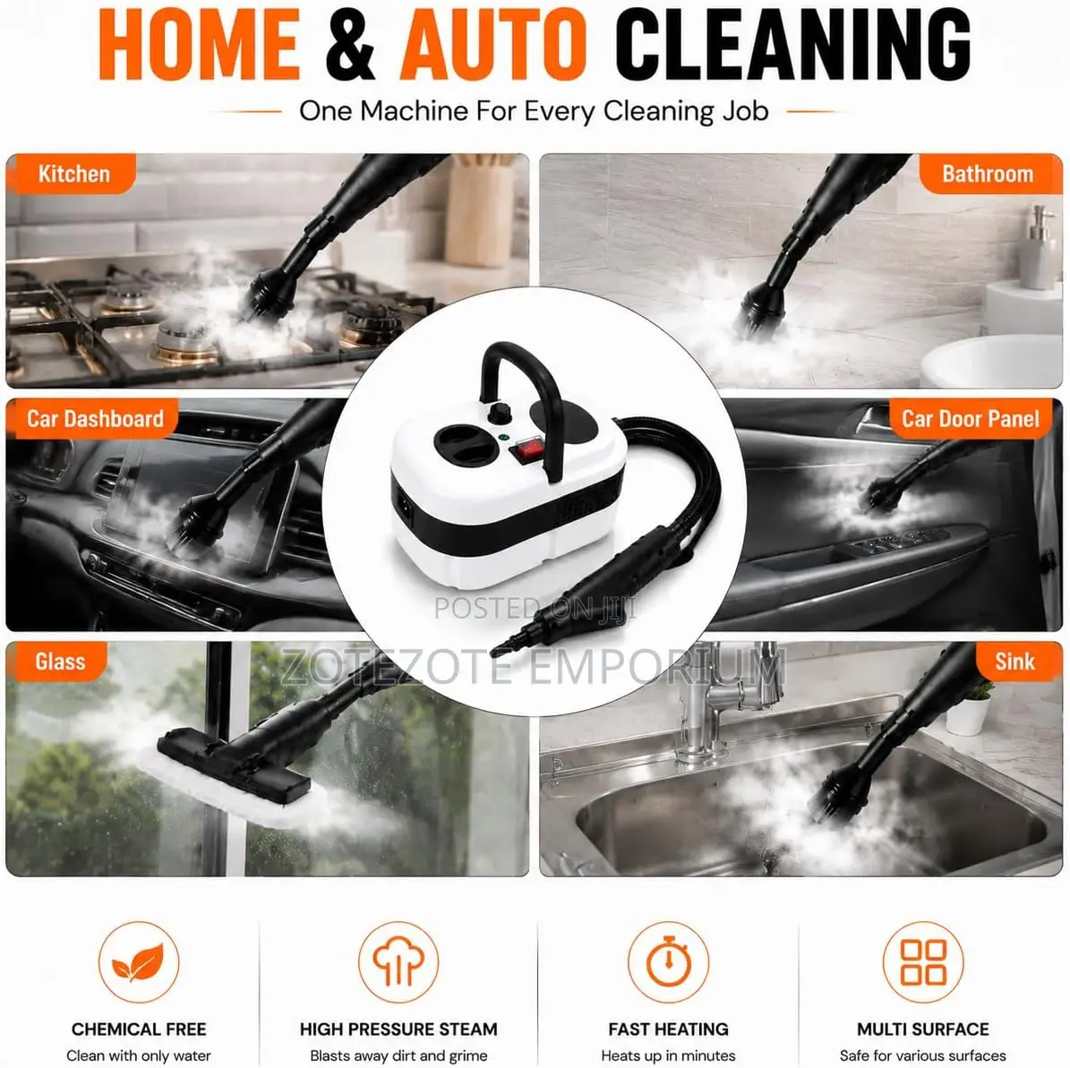 Handheld Steam Cleaner, for Deep Cleaning for Sofa, Cars Carpet