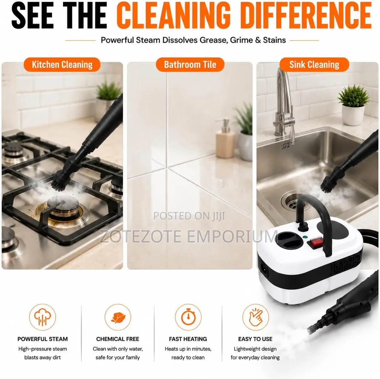 Handheld Steam Cleaner, for Deep Cleaning for Sofa, Cars Carpet