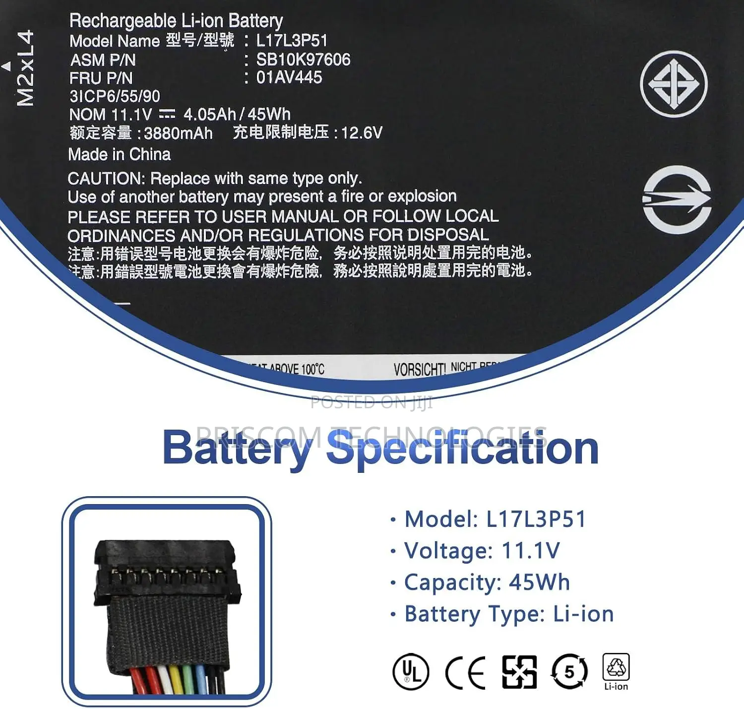 Lenovo Thinkpad E480 E490 E485 E495 E580 E585 E590 E14 E15 Battery