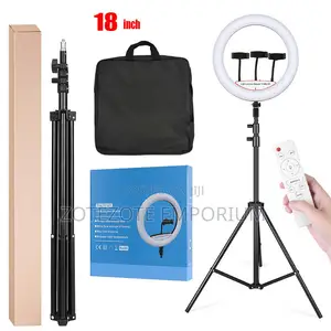 18 Inches Ring Light With 3 Phone Holders, Stand and Remote Control