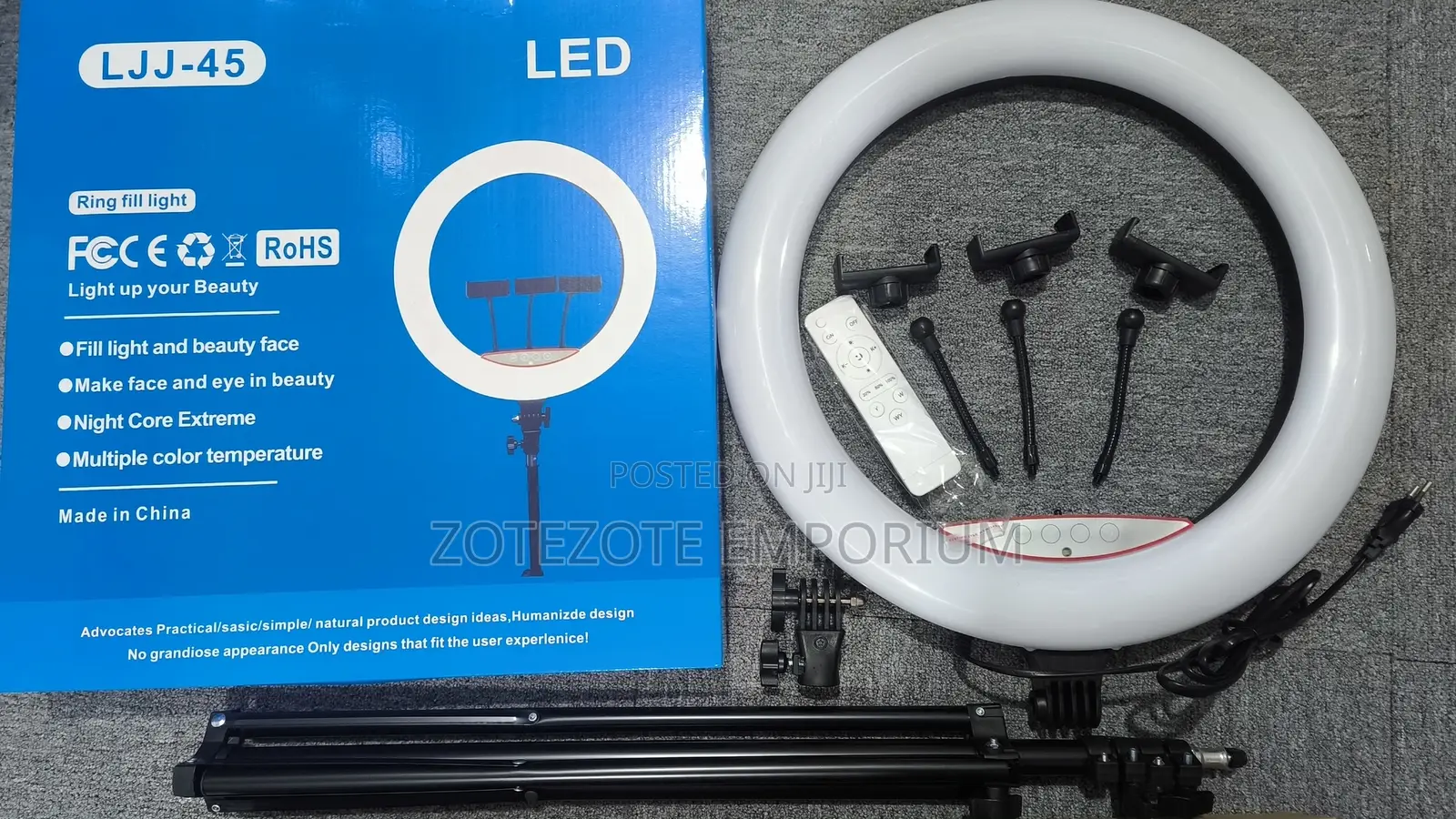 18 Inches Ring Light With 3 Phone Holders, Stand and Remote Control