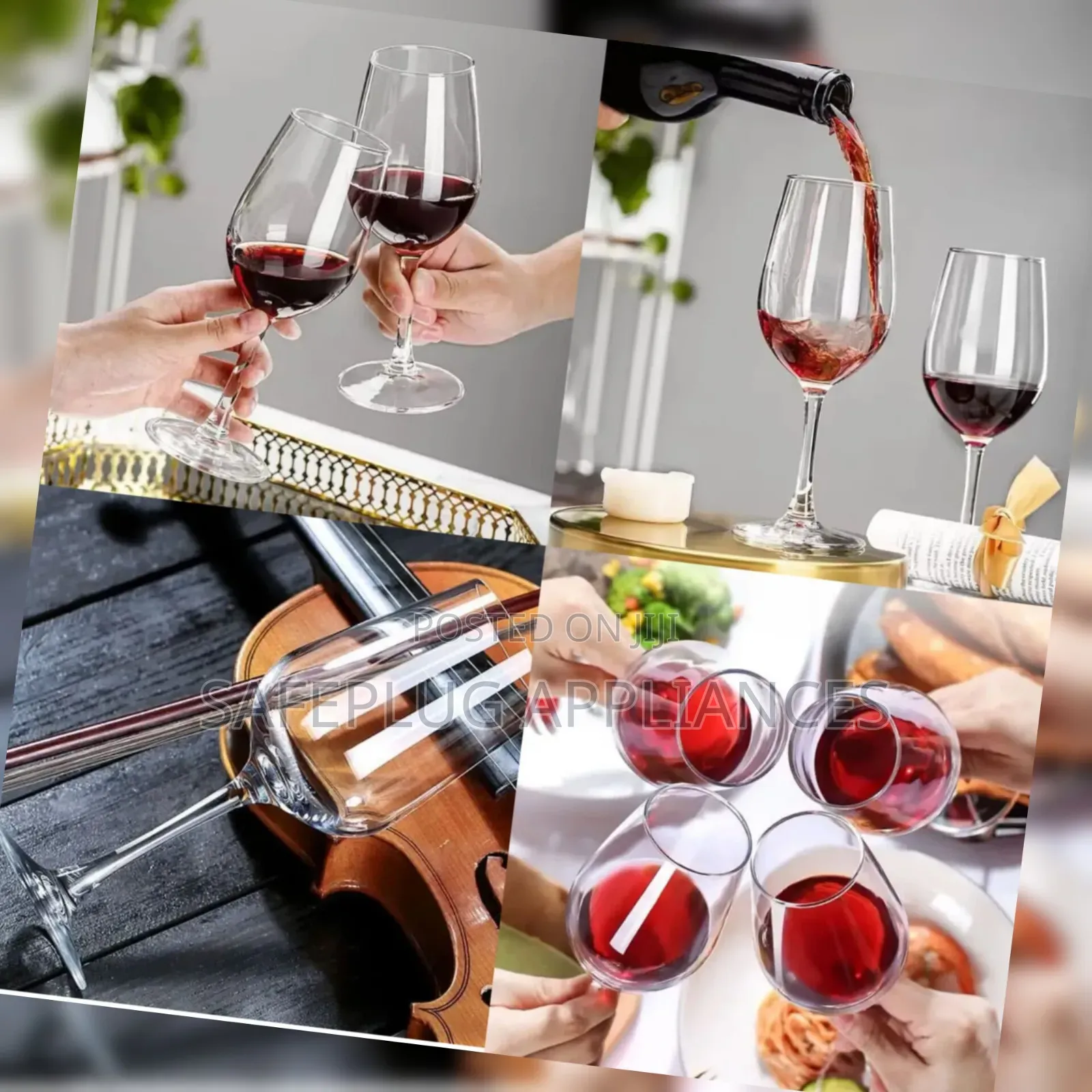 Elegant 435ml Wine Glasses – 6 Piece Long Glass Set