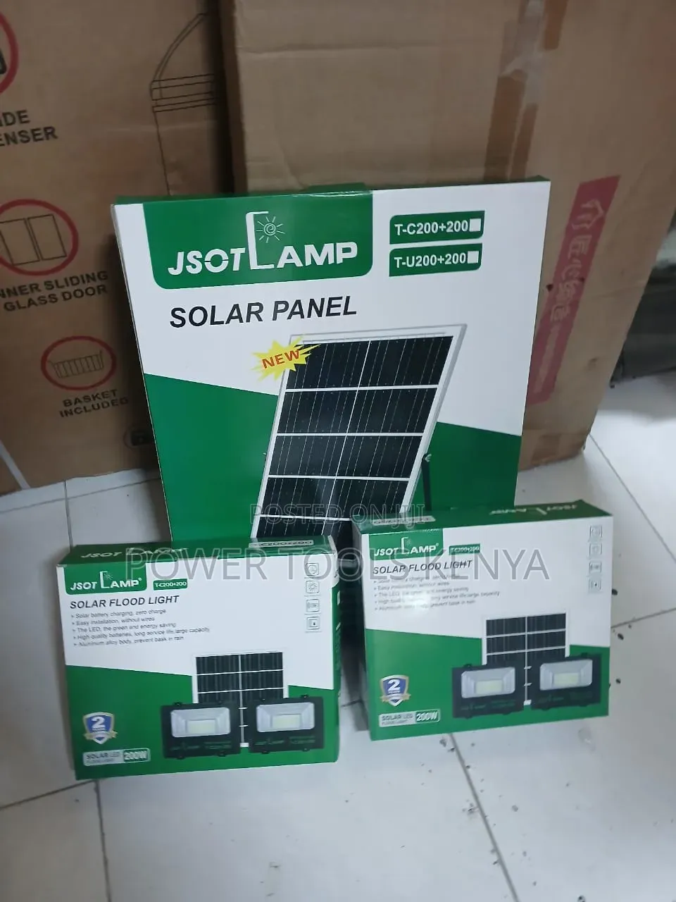 JSOT Double Solar Flood Light 200W + 200W With Solar Panel