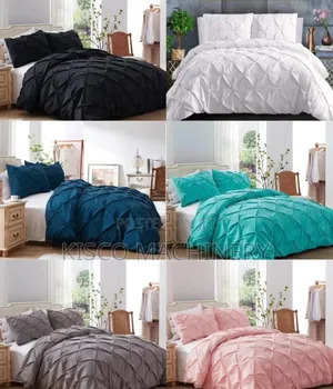 Pinch Pleat Cross Pintuck Duvet Cover Set
