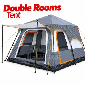 Double Rooms Camping Tents Family Size Grey