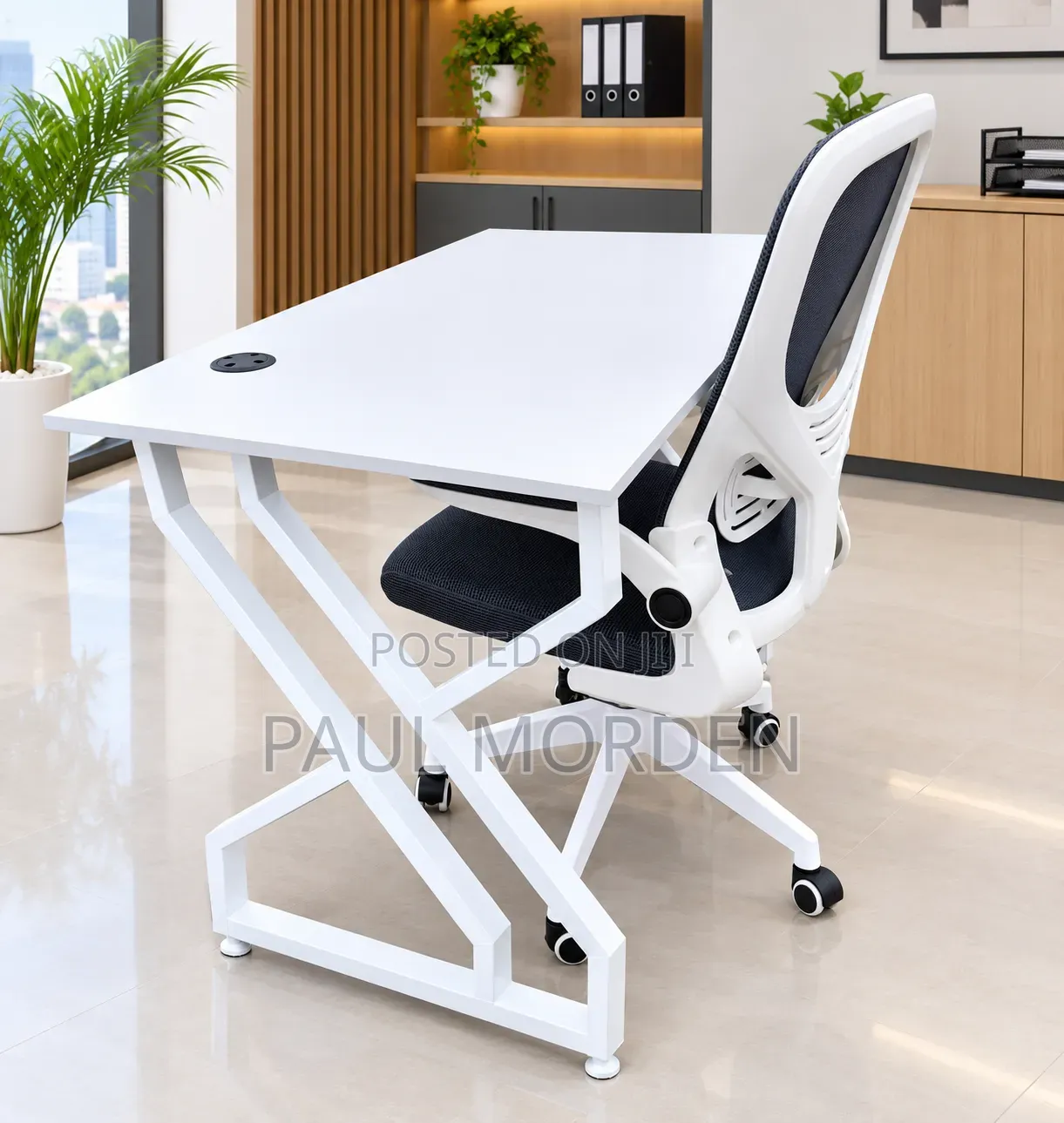 All White Working Office Set-Up