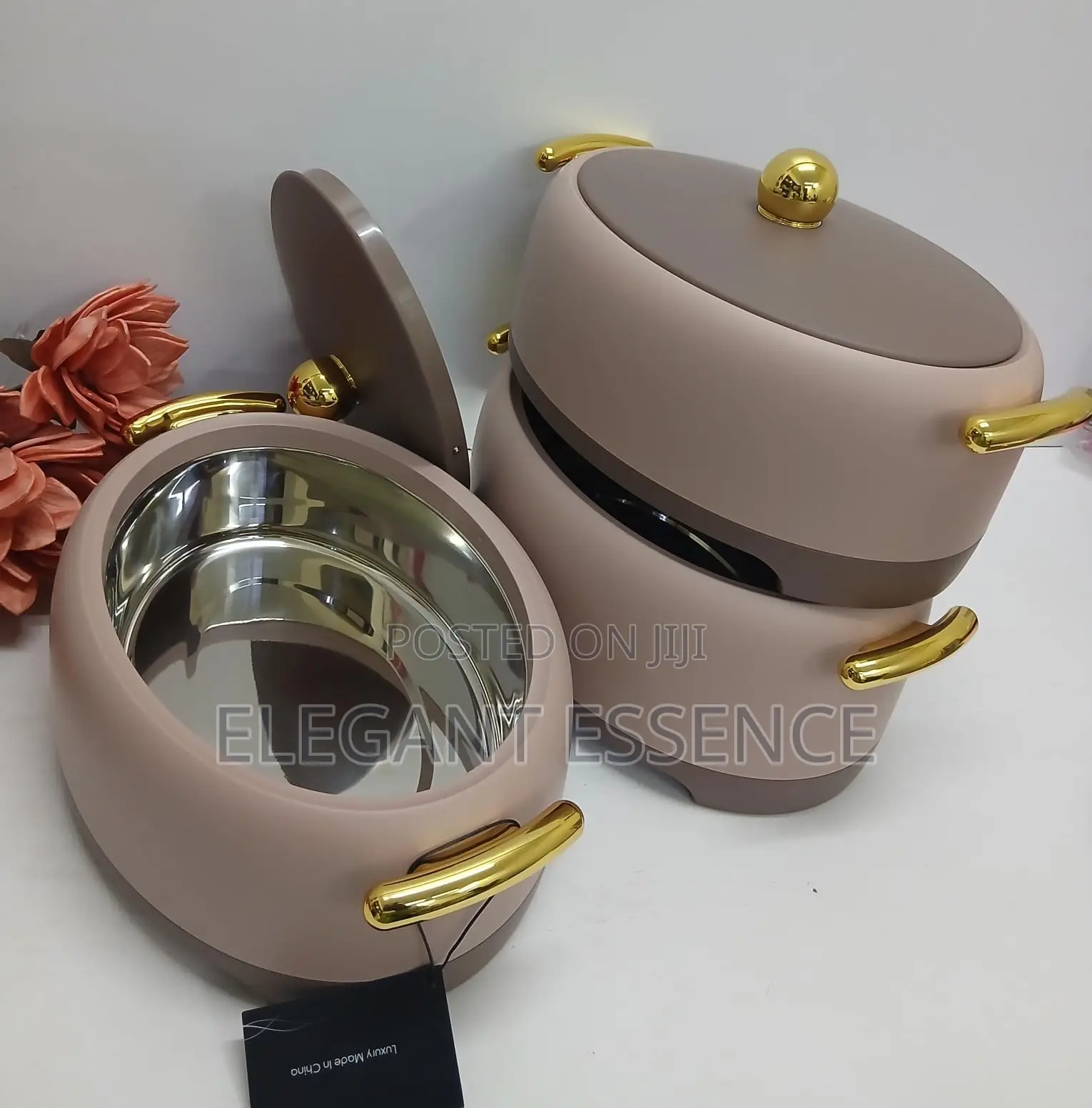 *3pcs Luxury Forever Gold Hotpot Set Premium Insulated Food Warmers*