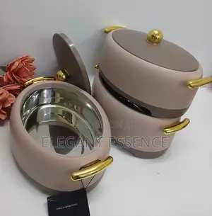 *3pcs Luxury Forever Gold Hotpot Set Premium Insulated Food Warmers*
