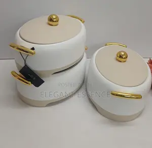 *3pcs Luxury Forever Gold Hotpot Set Premium Insulated Food Warmers*