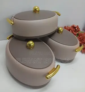 *3pcs Luxury Forever Gold Hotpot Set Premium Insulated Food Warmers*