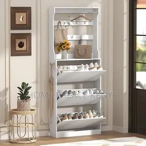 Shoe Rack; Modern Flip Tier Shoe Rack for Home Entryway Storage