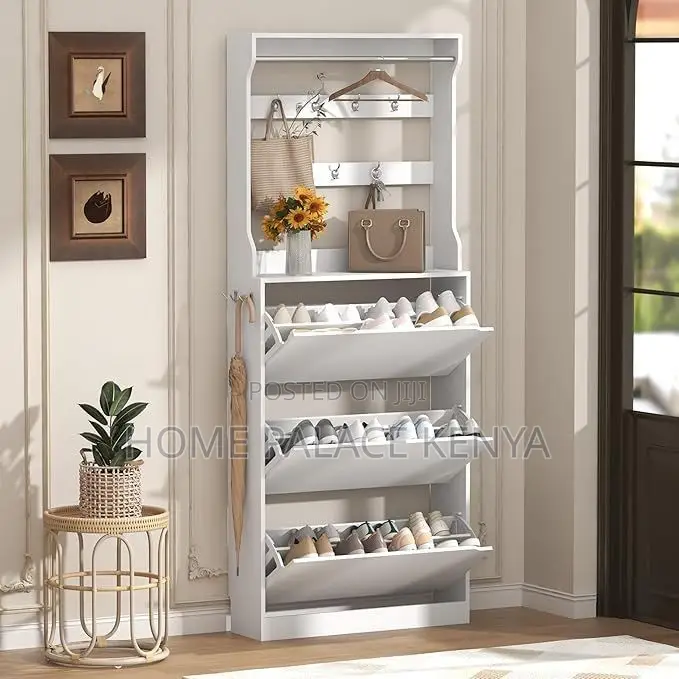 Shoe Rack; Modern Flip Tier Shoe Rack for Home Entryway Storage