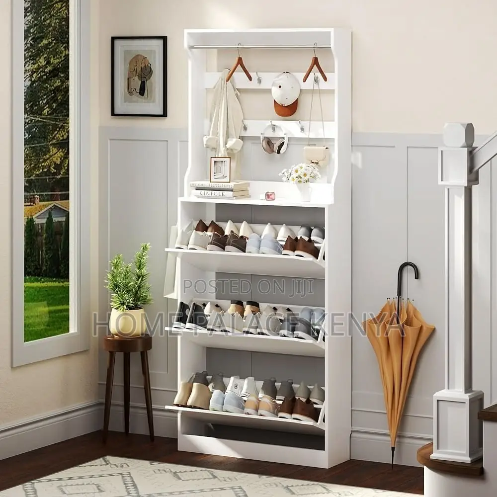 Shoe Rack; Modern Flip Tier Shoe Rack for Home Entryway Storage