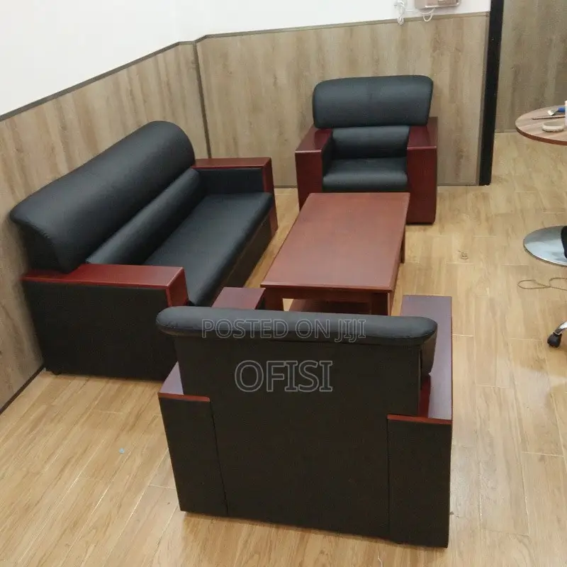 Office Sofa; Large Leather Waiting Room Sofa