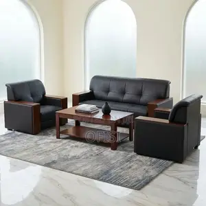 Office Sofa; Large Leather Waiting Room Sofa