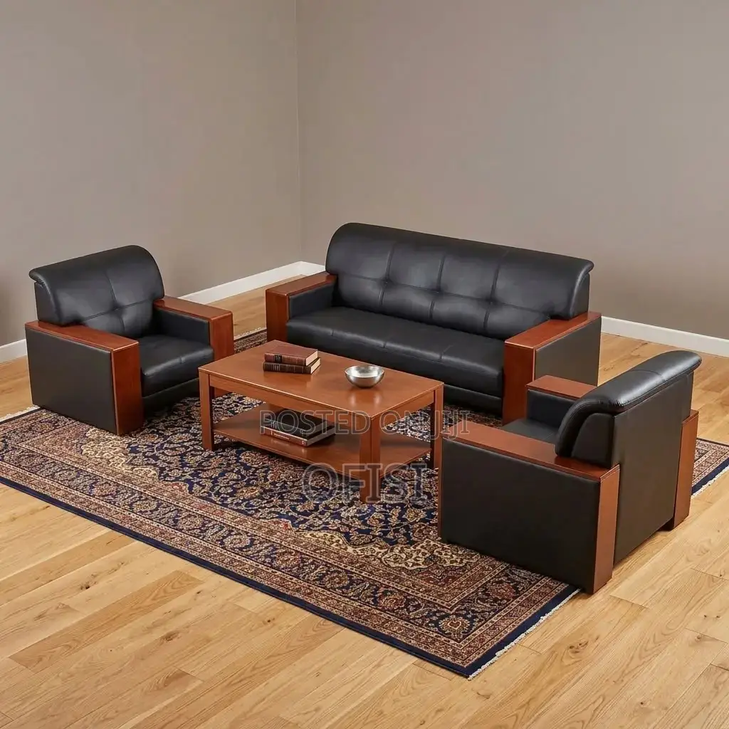 Office Sofa; Large Leather Waiting Room Sofa