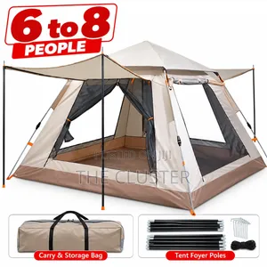 6 to 8 Persons Automatic Brown Tent