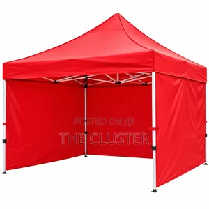 Red Gazebo Tent 3 X 3 Meters Foldable Metallic Frame