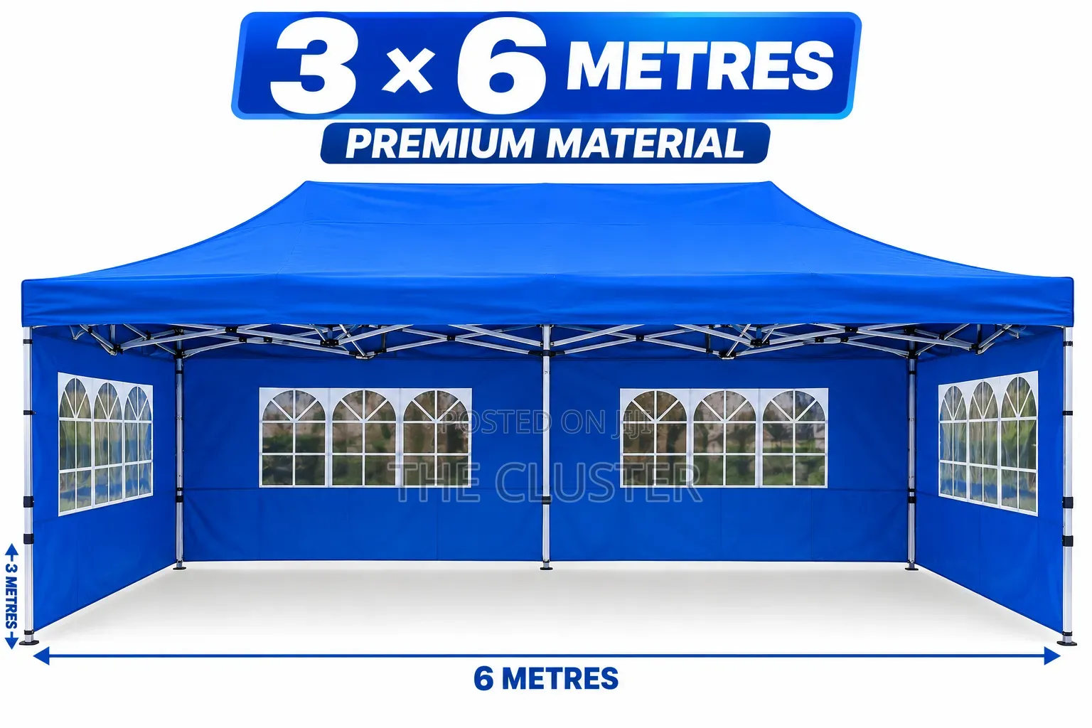 *3×6. Pop Up Gazebo Canopy Tent With 3 Window Side Walls