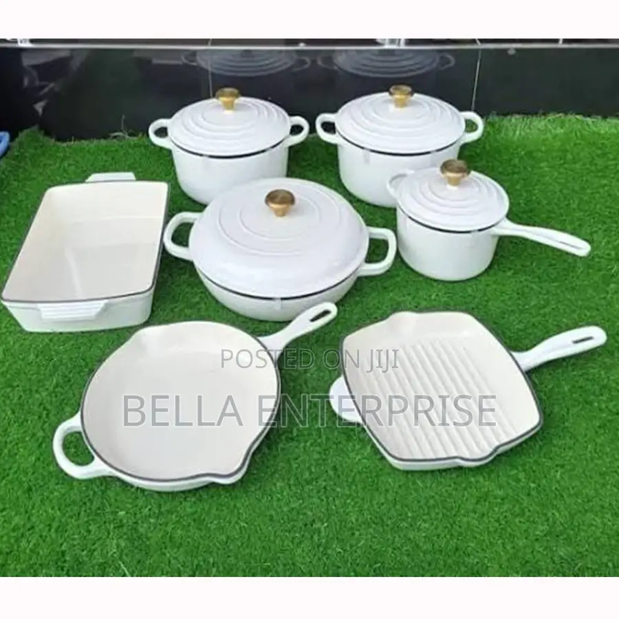 at 13 PCS Die Cast Iron Cookware
